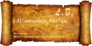 Löwenstein Dóra névjegykártya